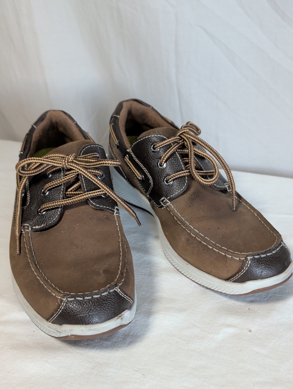 Florsheim Two-Tone Brown Lace-Up Boat Shoes Casual Vacation Resort Wear